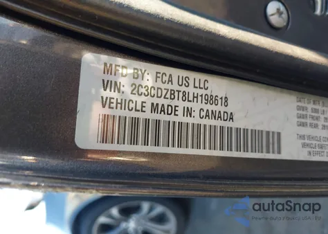 2020 Dodge Challenger R/T z USA, uszkodzony, nr VIN 2C3CDZBT8LH198618